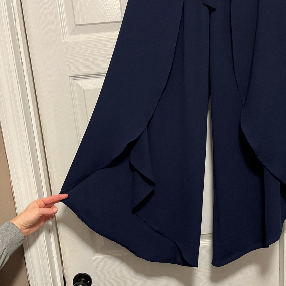 Navy Blue Flowy Pants size S - Picture 2 of 5